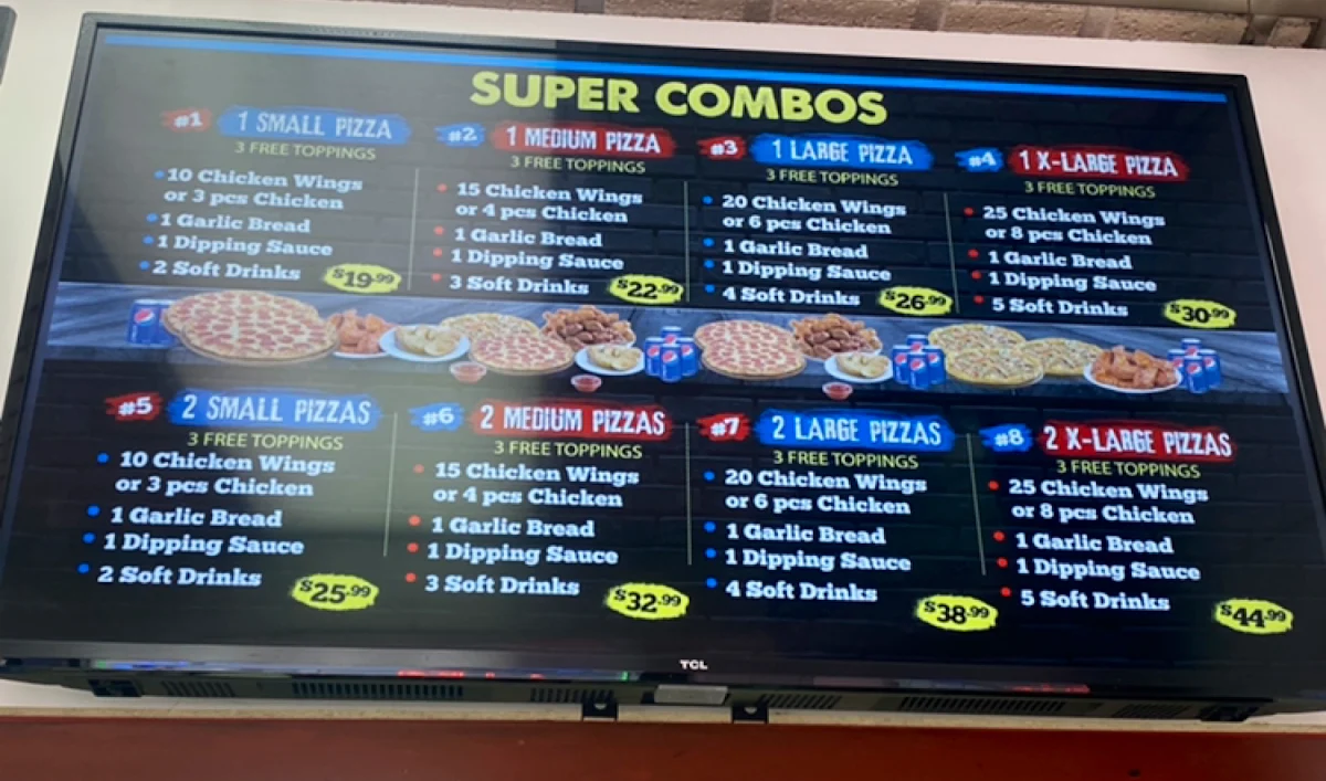 Menu, Triple Triple Pizza & Chicken