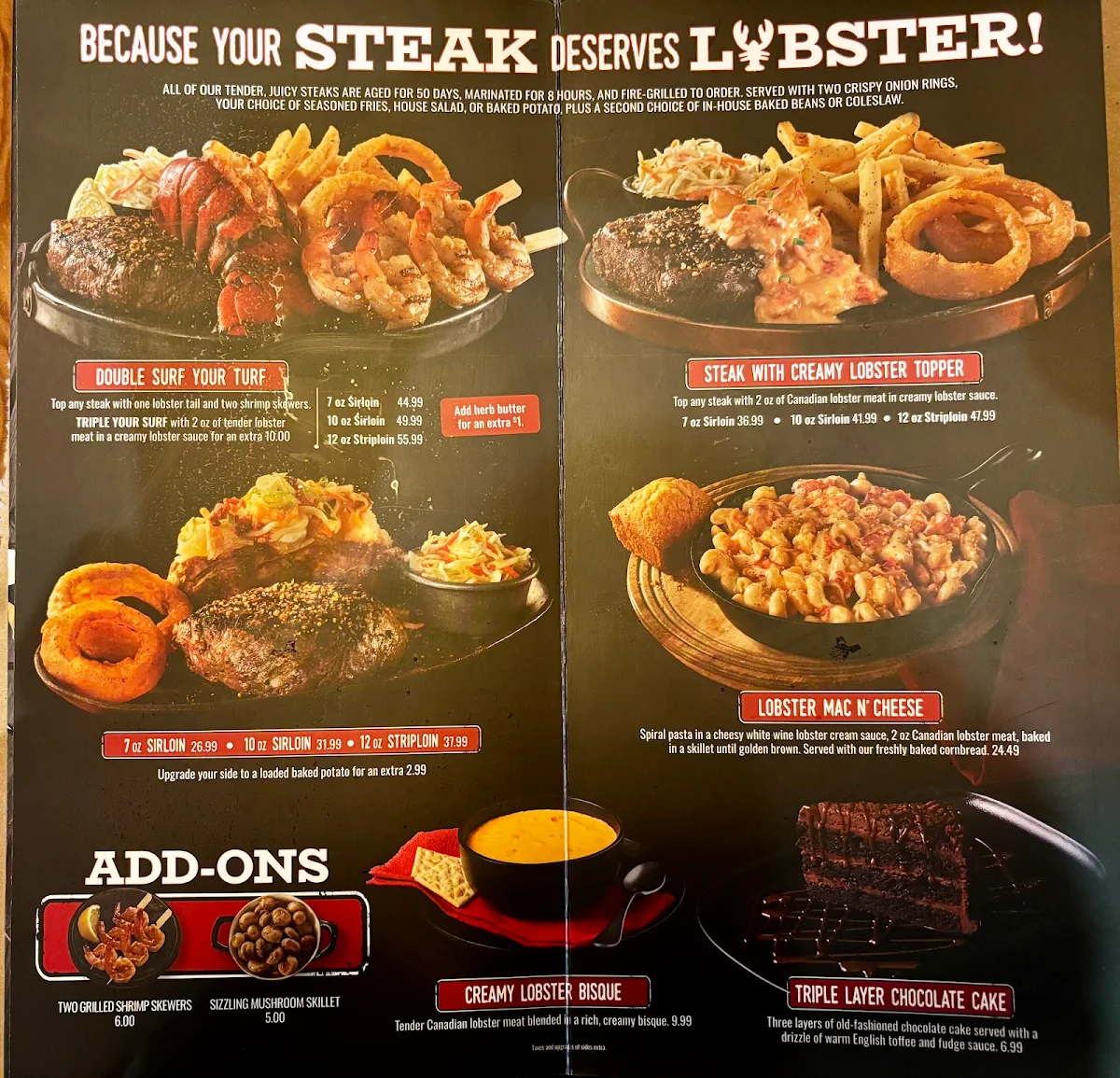 Menu, Montana’s BBQ & Bar