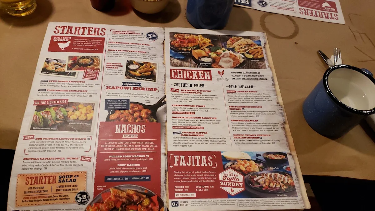 Menu, Montana’s BBQ & Bar