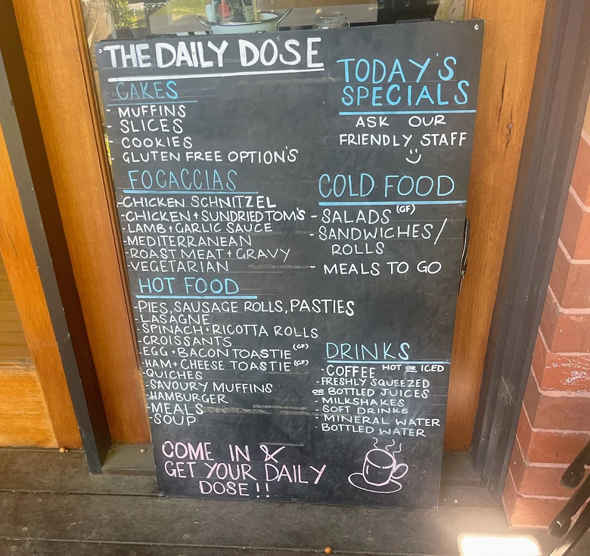 Menu, The Daily Dose