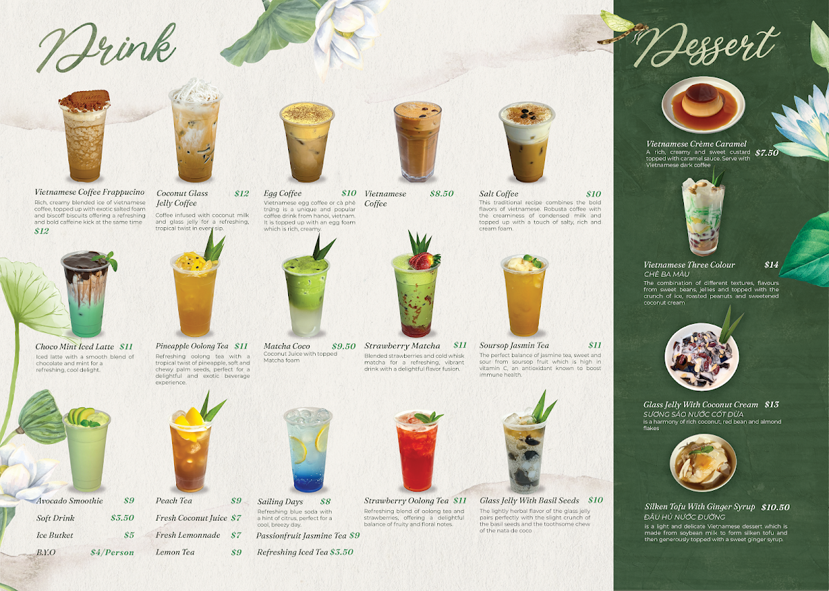 Menu, Xin Chào Vietnamese Cuisine