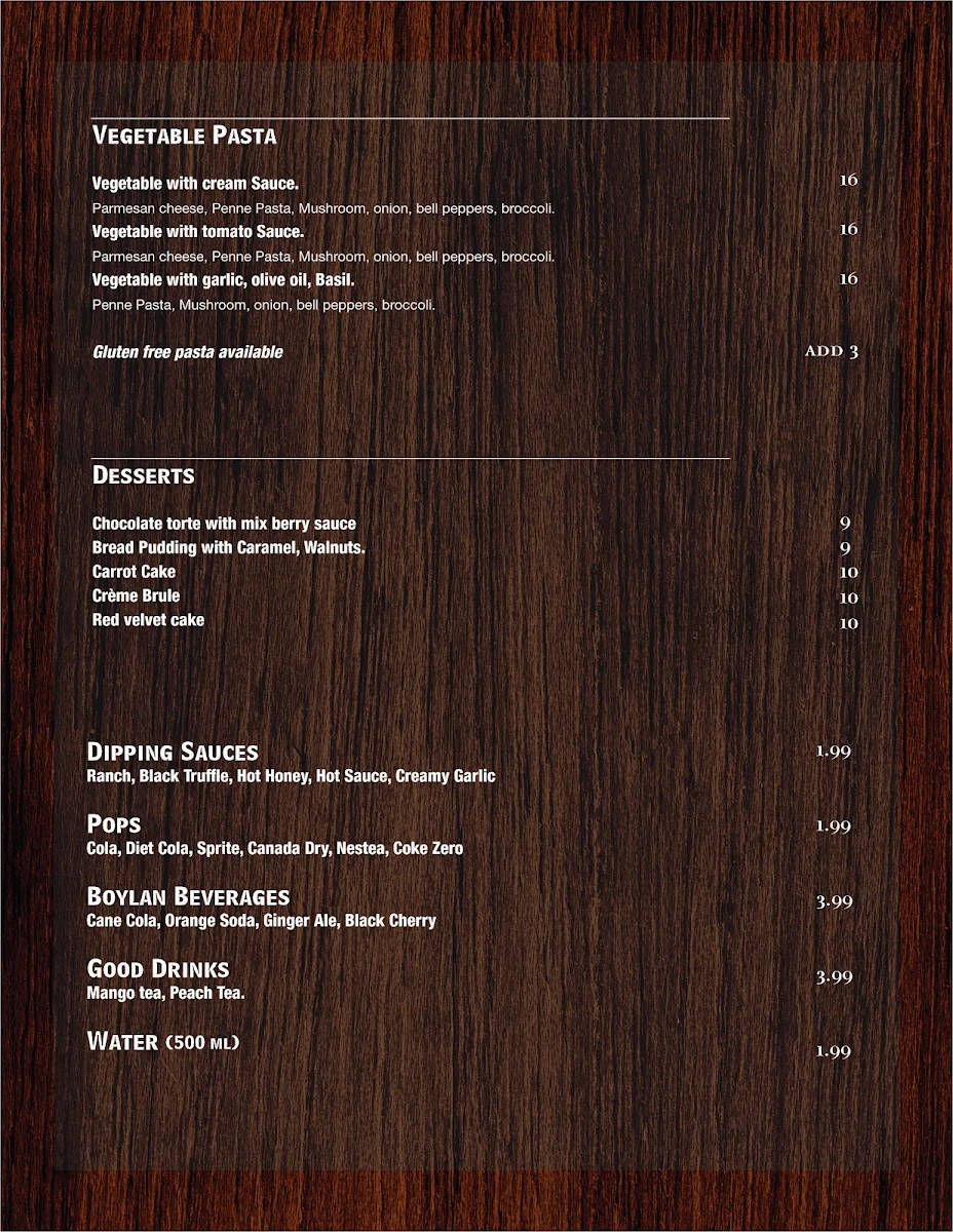 Menu, McMan Pizza (Detroit Style Pizza)