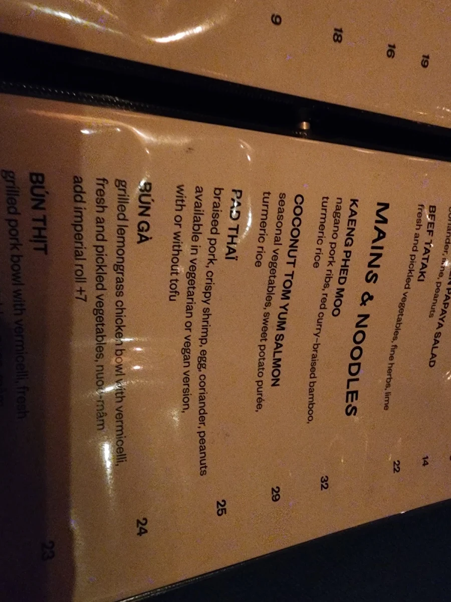 Menu, HÀ Vieux-Montréal