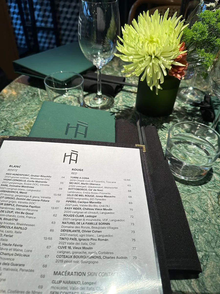 Menu, HÀ Vieux-Montréal