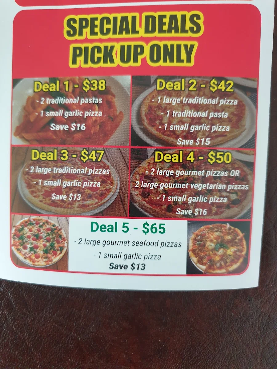 Menu, Fortunato's Pizzeria Sutherland