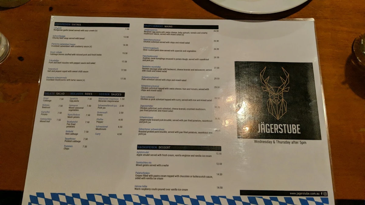 Menu, Jagerstube