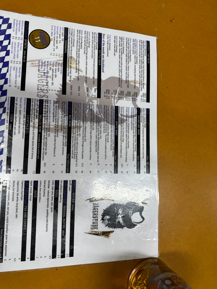 Menu, Jagerstube