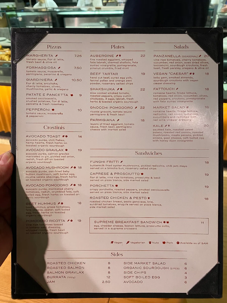 Menu, Amea Café