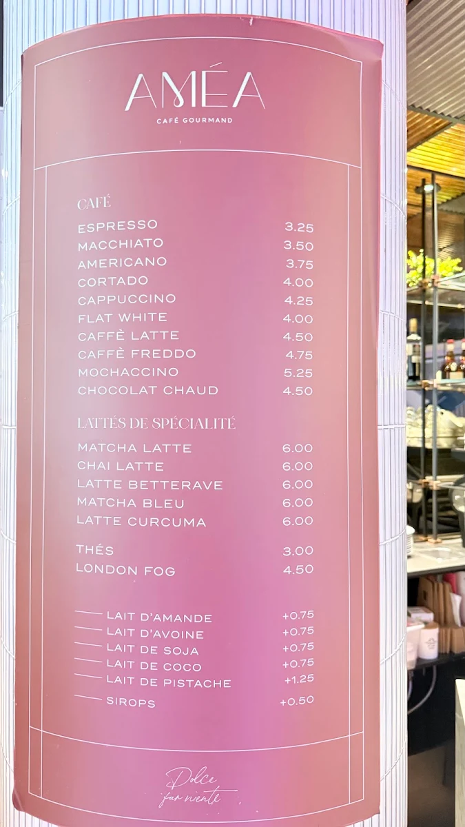 Menu, Amea Café