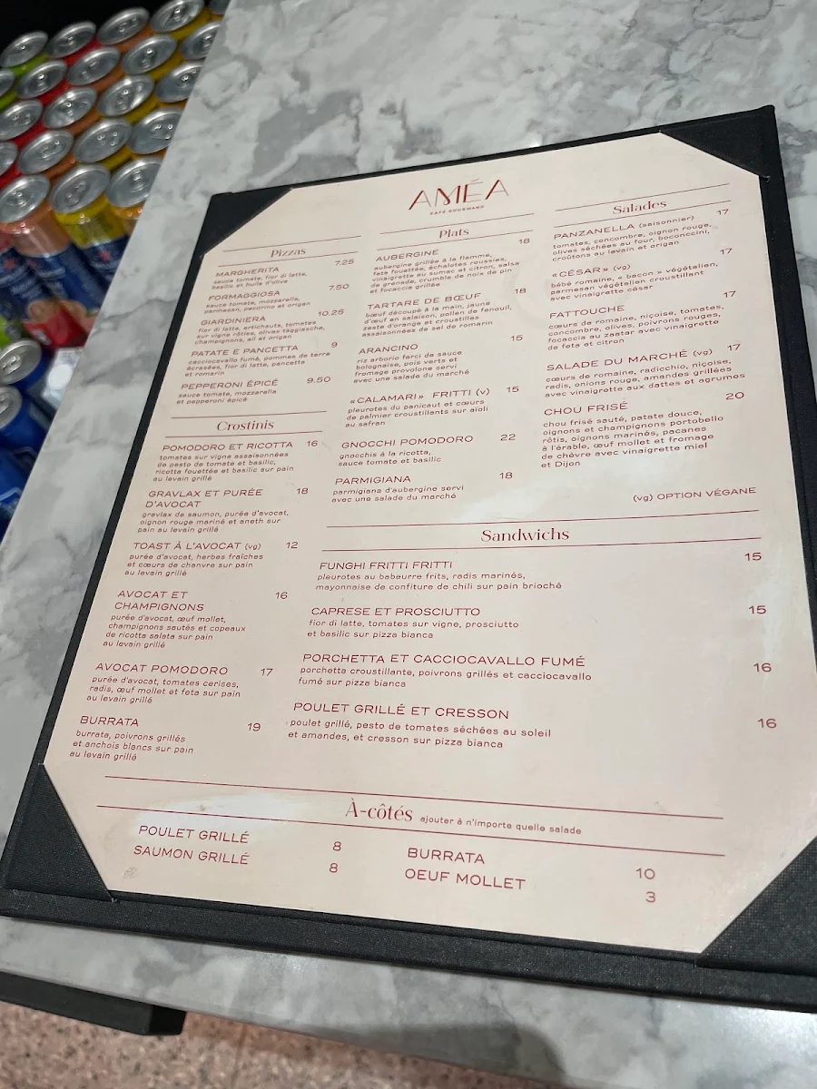 Menu, Amea Café