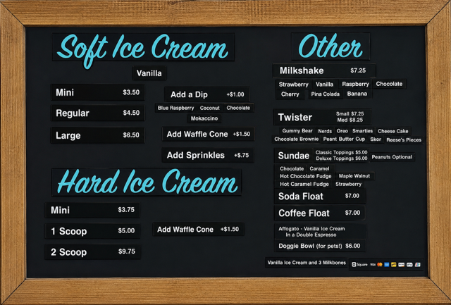 Menu, The Barefoot Cafe