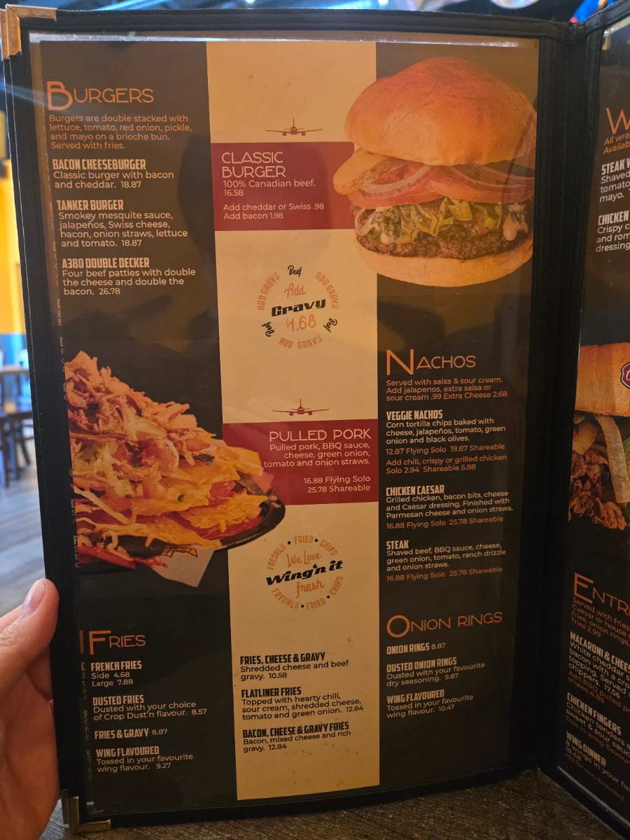 Menu, Wing’n it