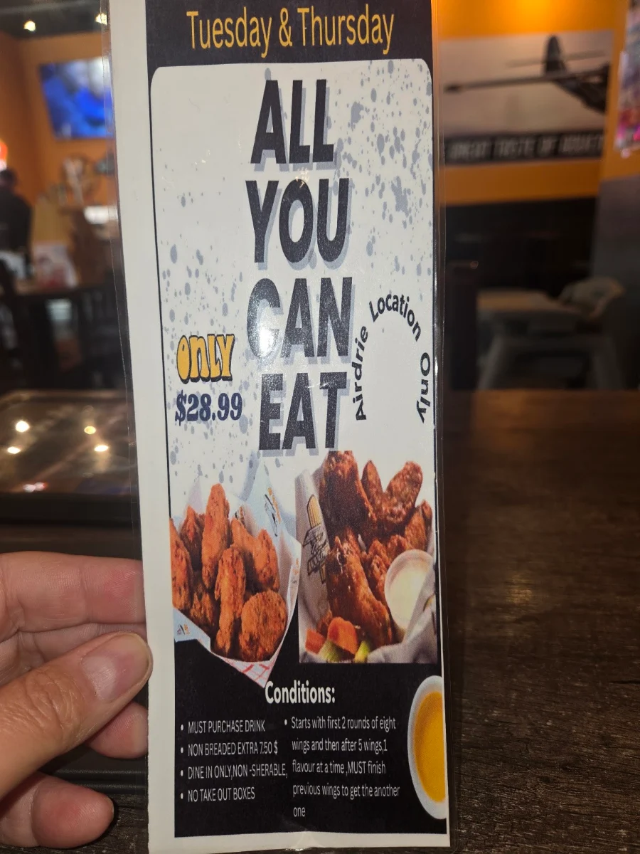 Menu, Wing’n it