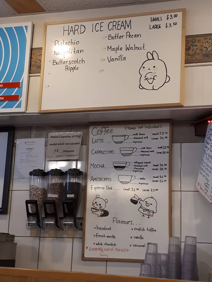 Menu, Canada Cafe