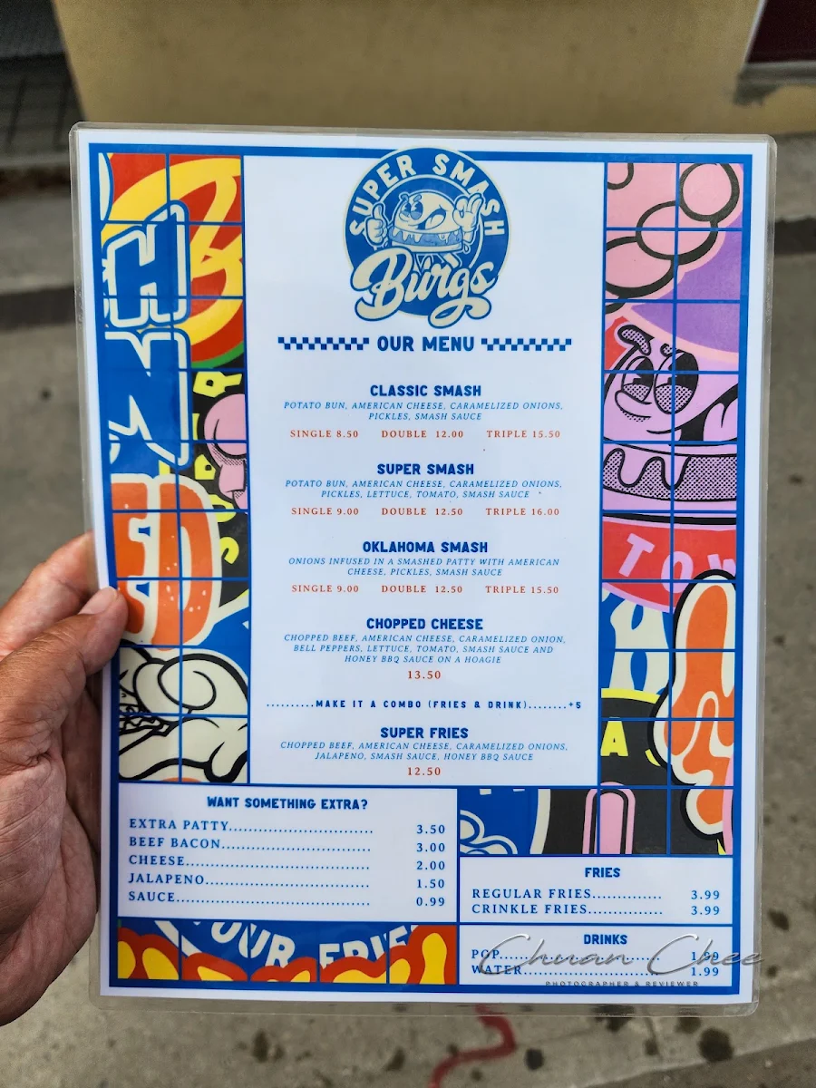 Menu, Super Smash Burgs – Markham