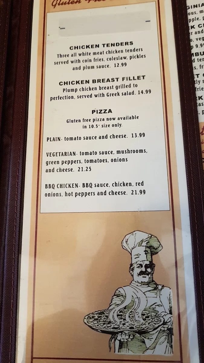 Menu, Nick's