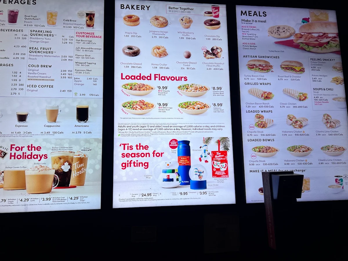 Menu, Tim Hortons