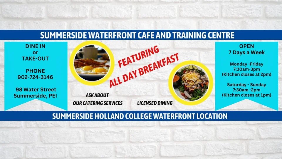 Menu, Summerside Waterfront Cafe and Restaurant