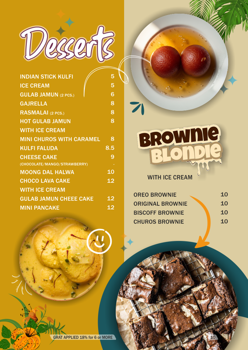 Menu, India Chaat House and Restaurant