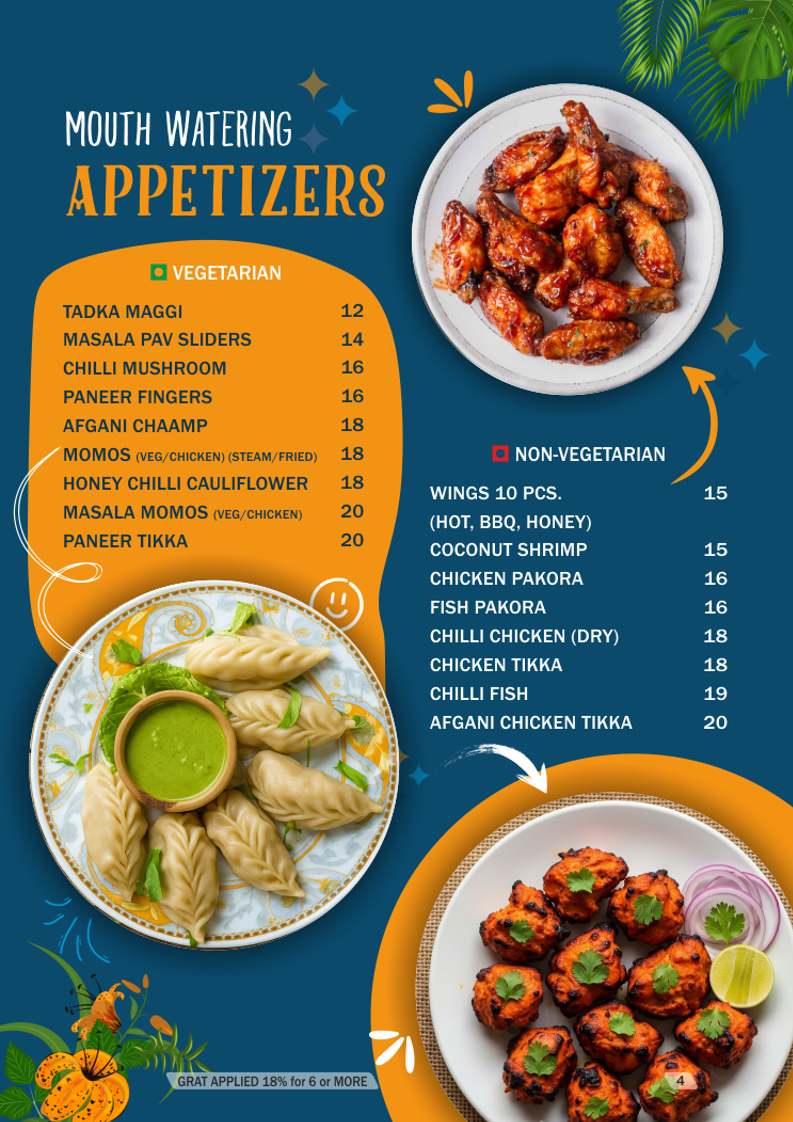 Menu, India Chaat House and Restaurant