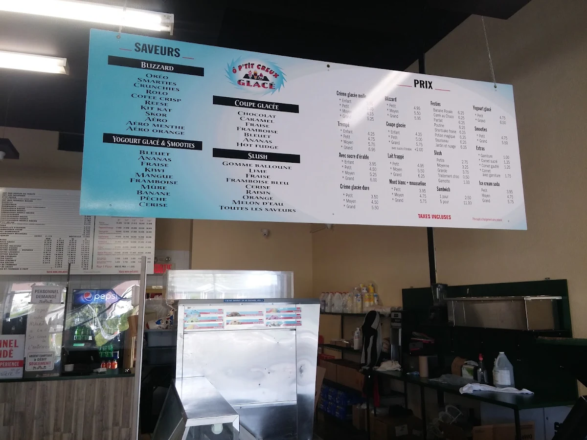 Menu, Cantine Ô P'tit Creux - Granby