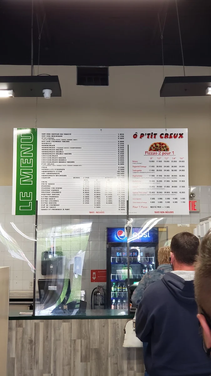 Menu, Cantine Ô P'tit Creux - Granby
