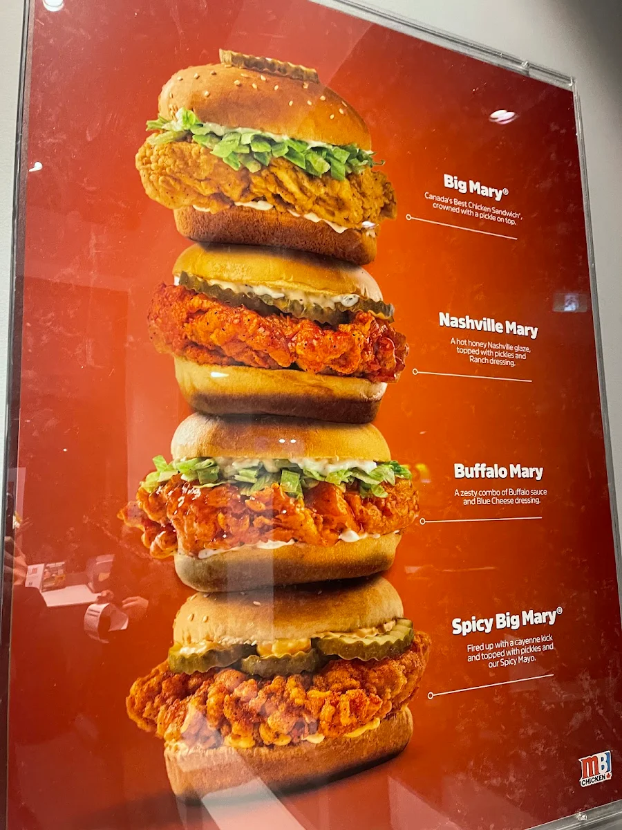 Menu, Mary Brown's Chicken