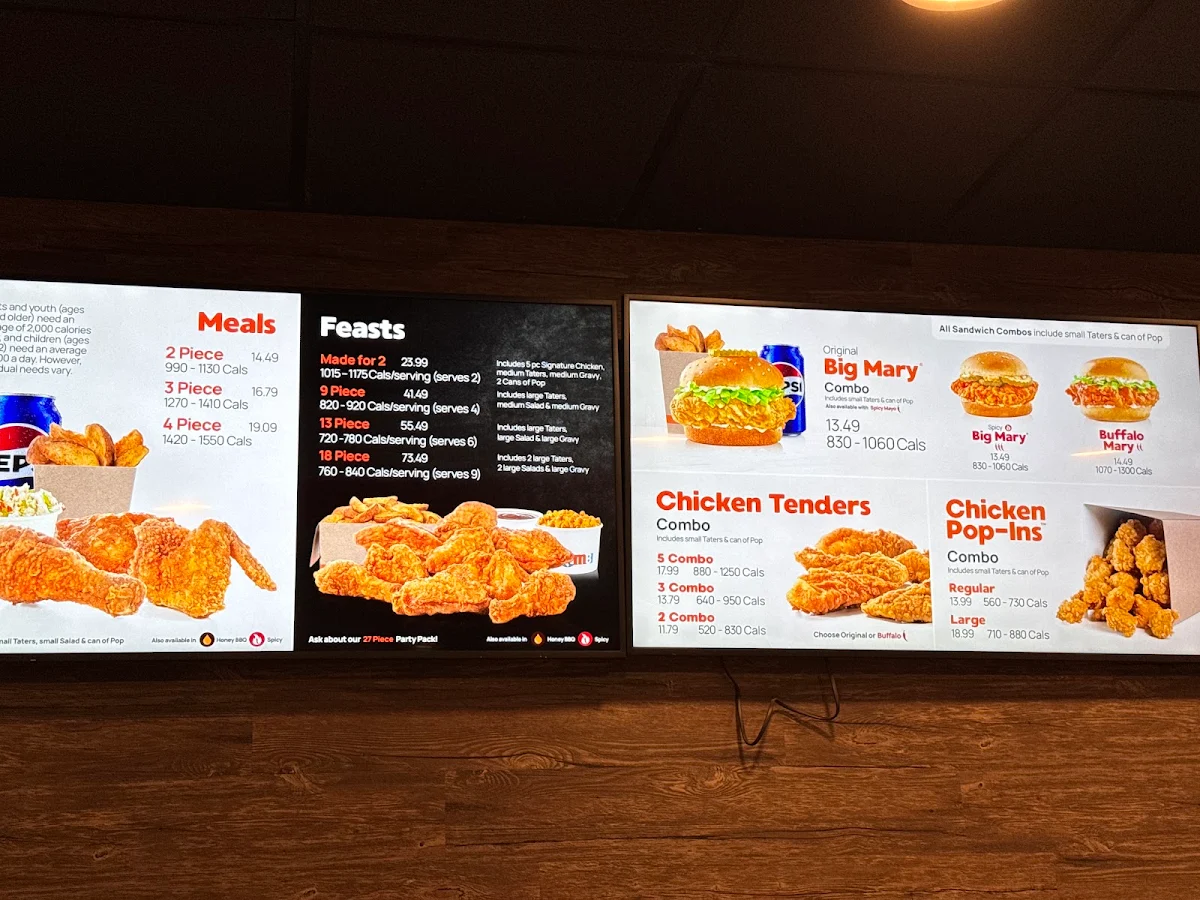 Menu, Mary Brown's Chicken