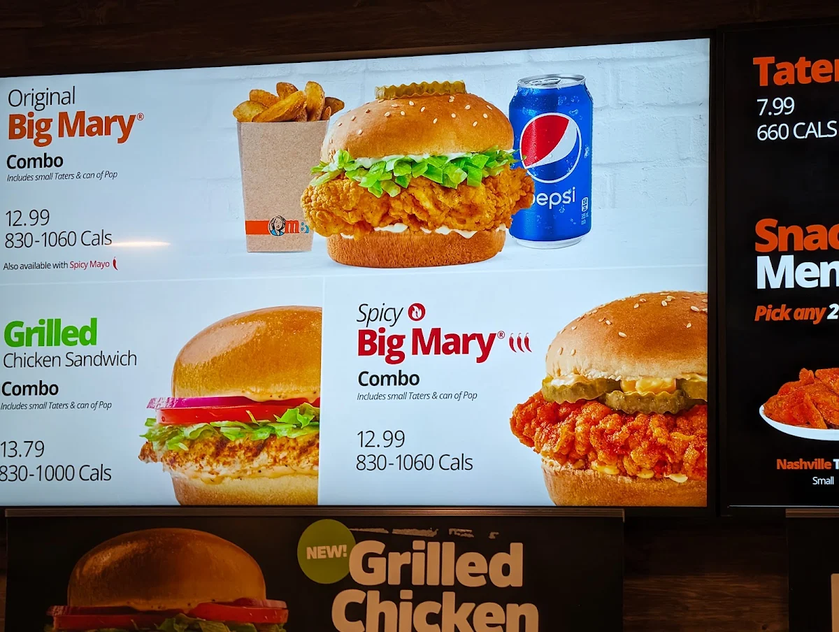 Menu, Mary Brown's Chicken