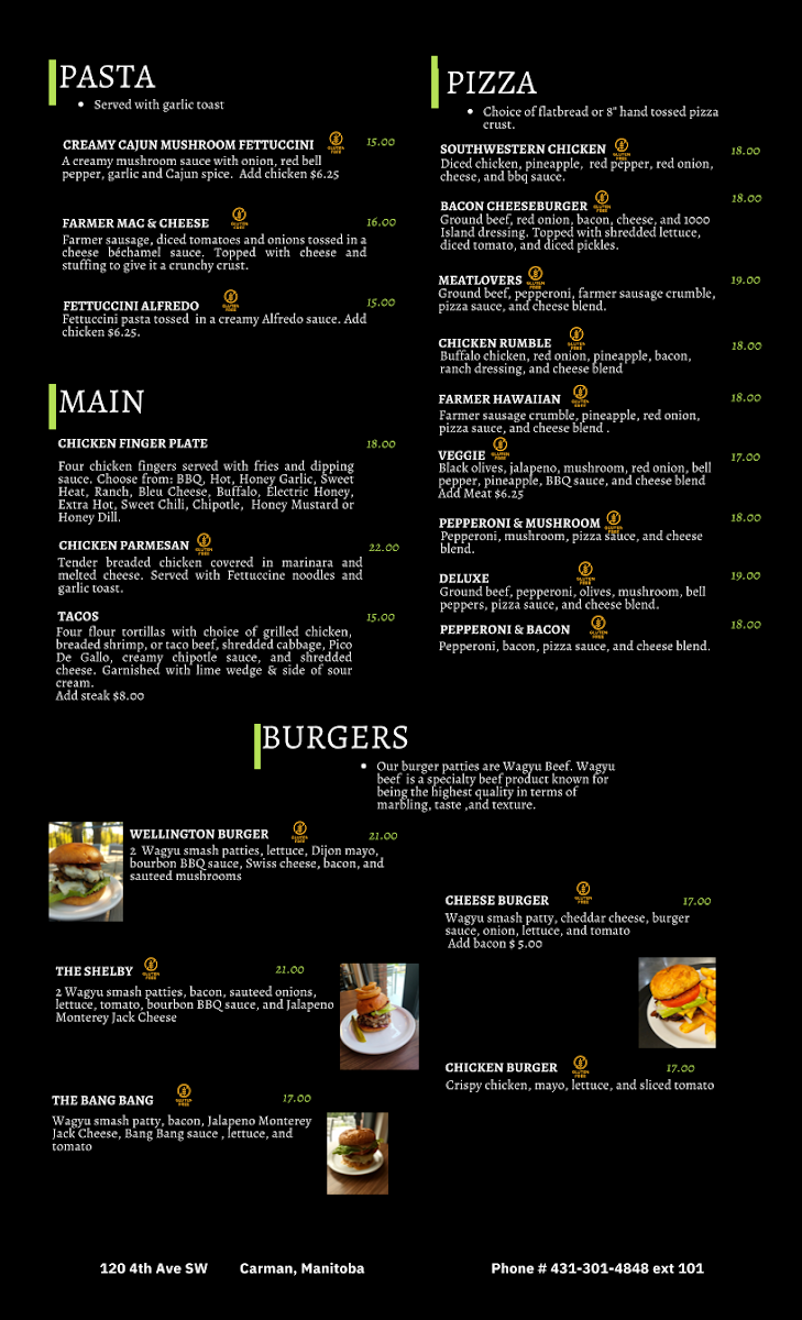 Menu, Boyne River Bistro
