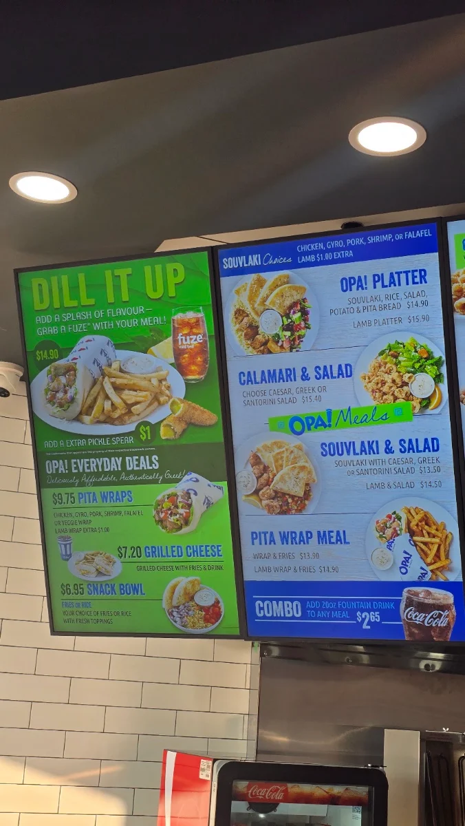 Menu, OPA! Of Greece West Waterloo