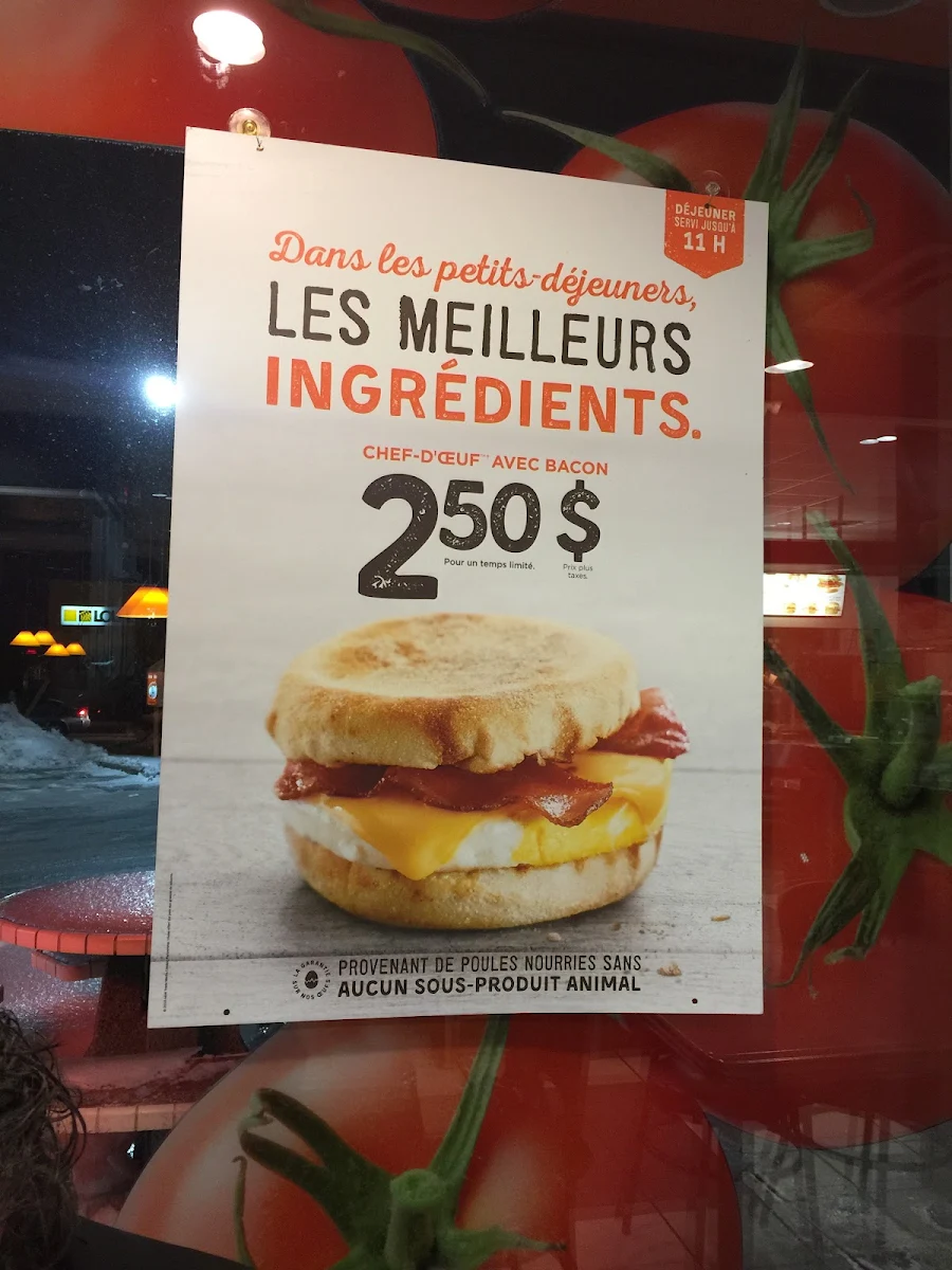 Menu, A&W Canada