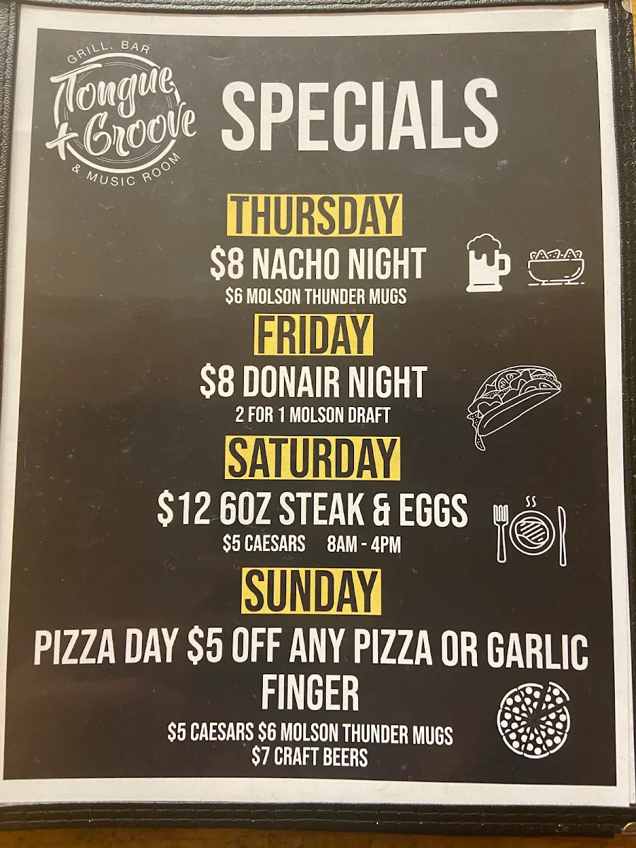 Menu, Tongue and Groove