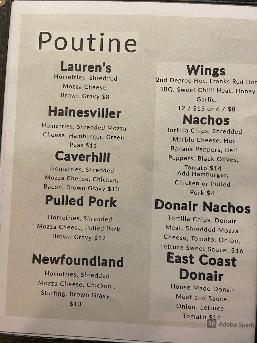 Menu, Tongue and Groove