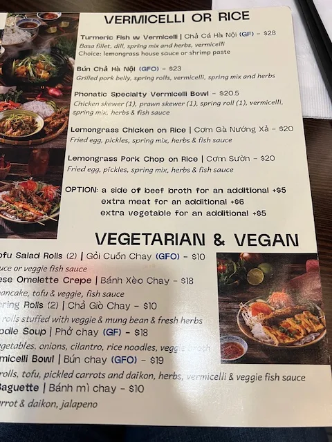 Menu, Phonatic Social Restaurant