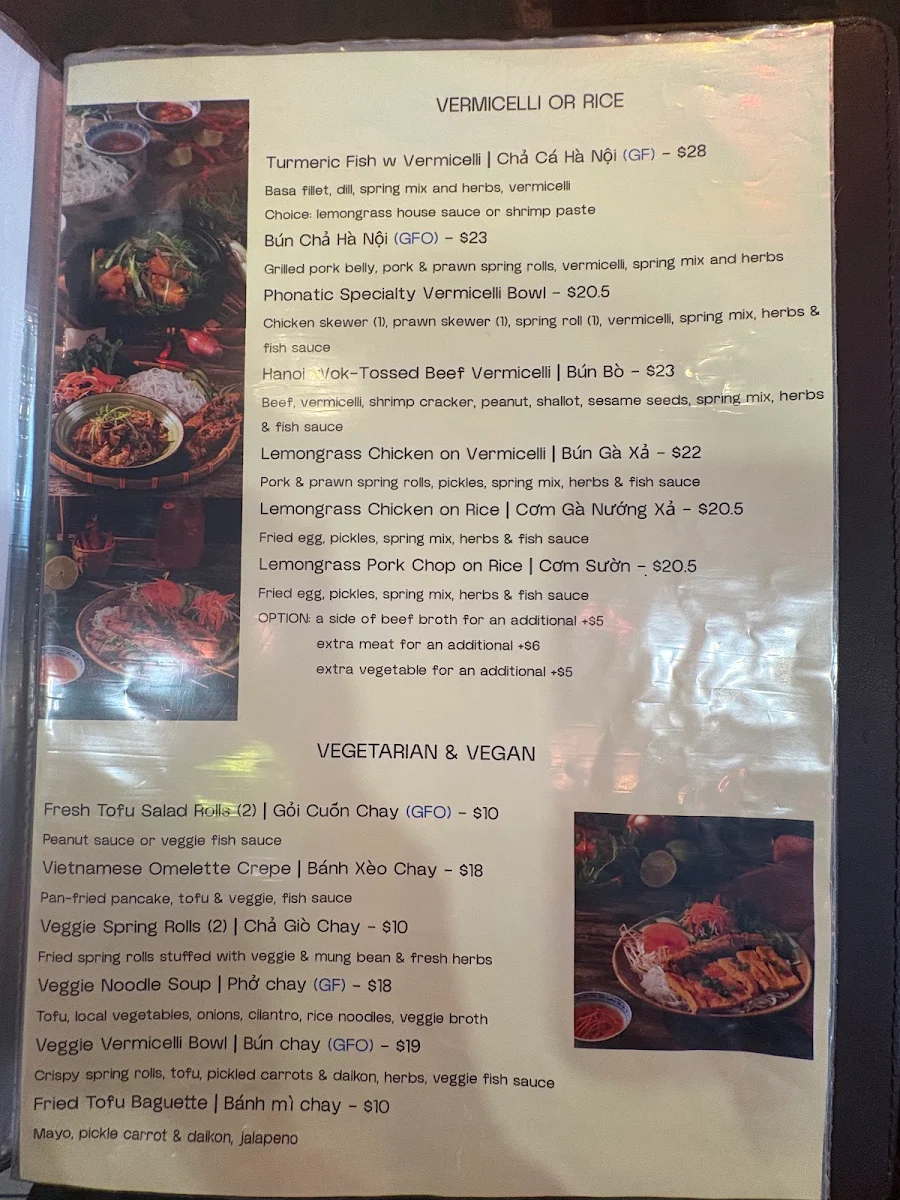 Menu, Phonatic Social Restaurant