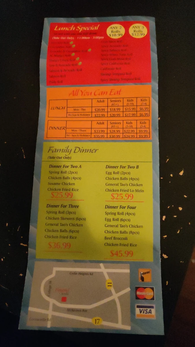 Menu, Beyond Sushi