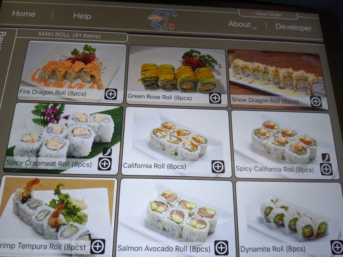 Menu, Beyond Sushi