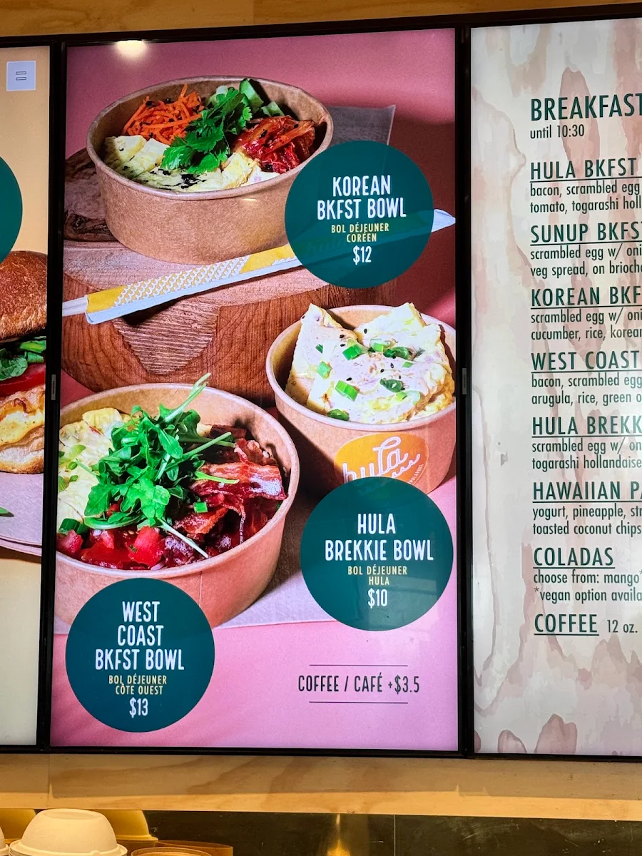 Menu, Hula Poke