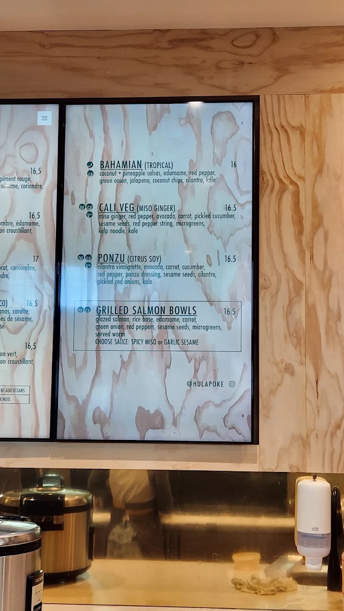 Menu, Hula Poke
