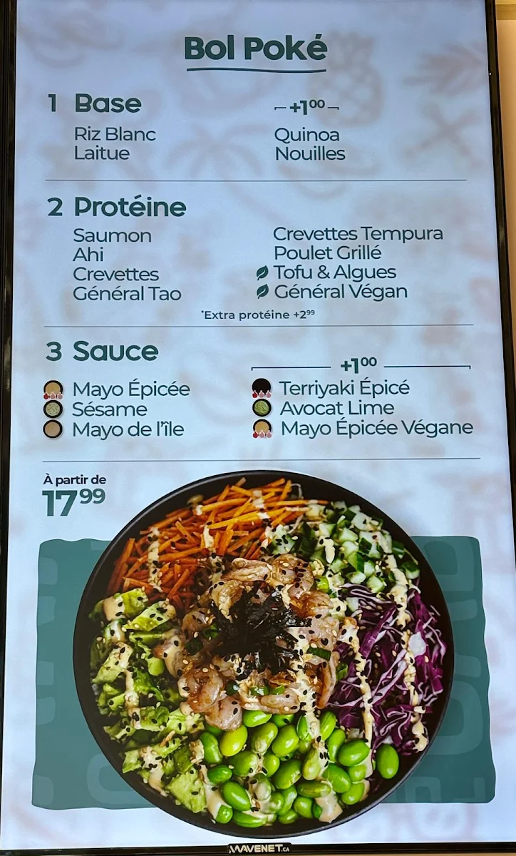 Menu, Poke Cabana