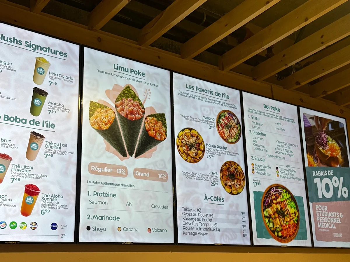 Menu, Poke Cabana