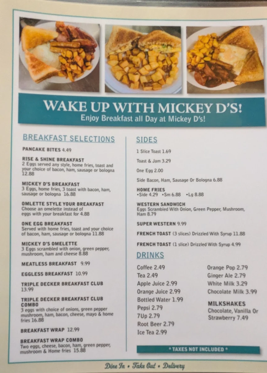 Menu, Mickey D's