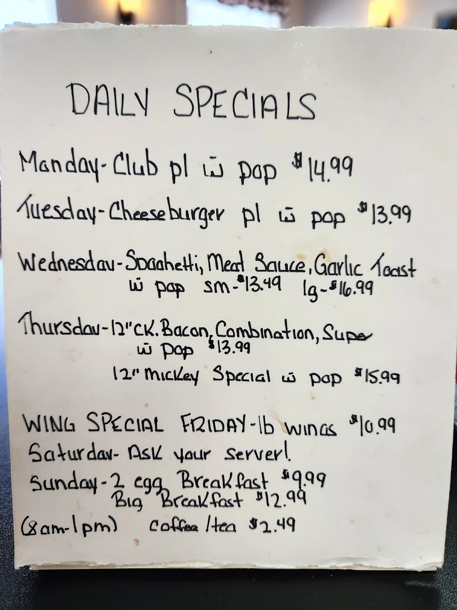 Menu, Mickey D's
