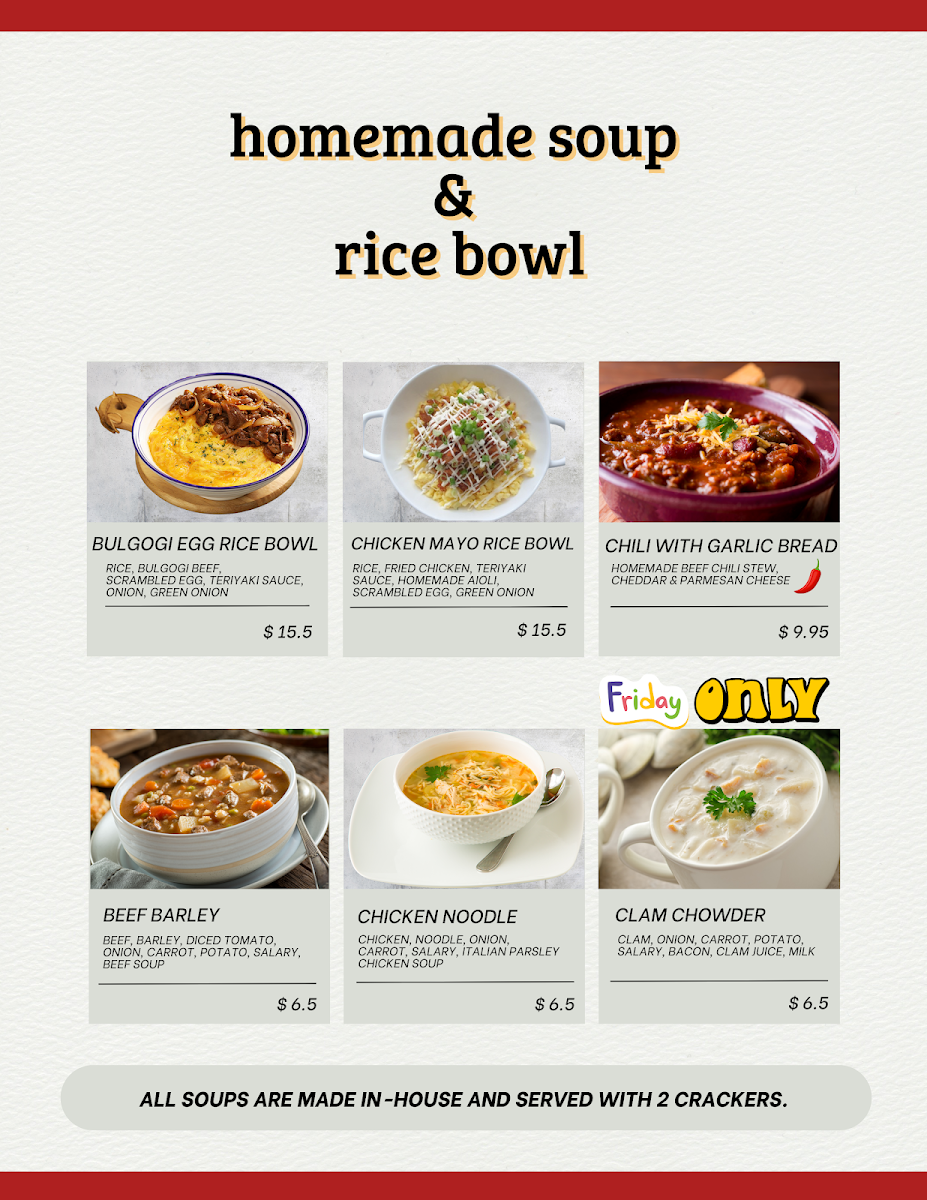 Menu, Hunters Country Kitchen