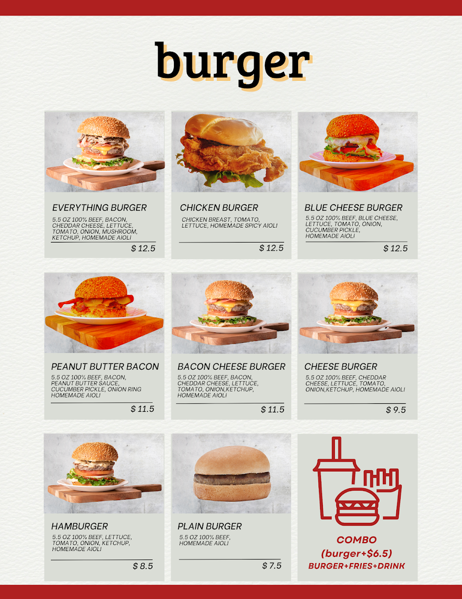 Menu, Hunters Country Kitchen