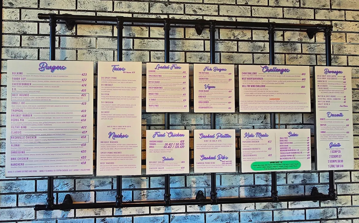 Menu, Burgerchino