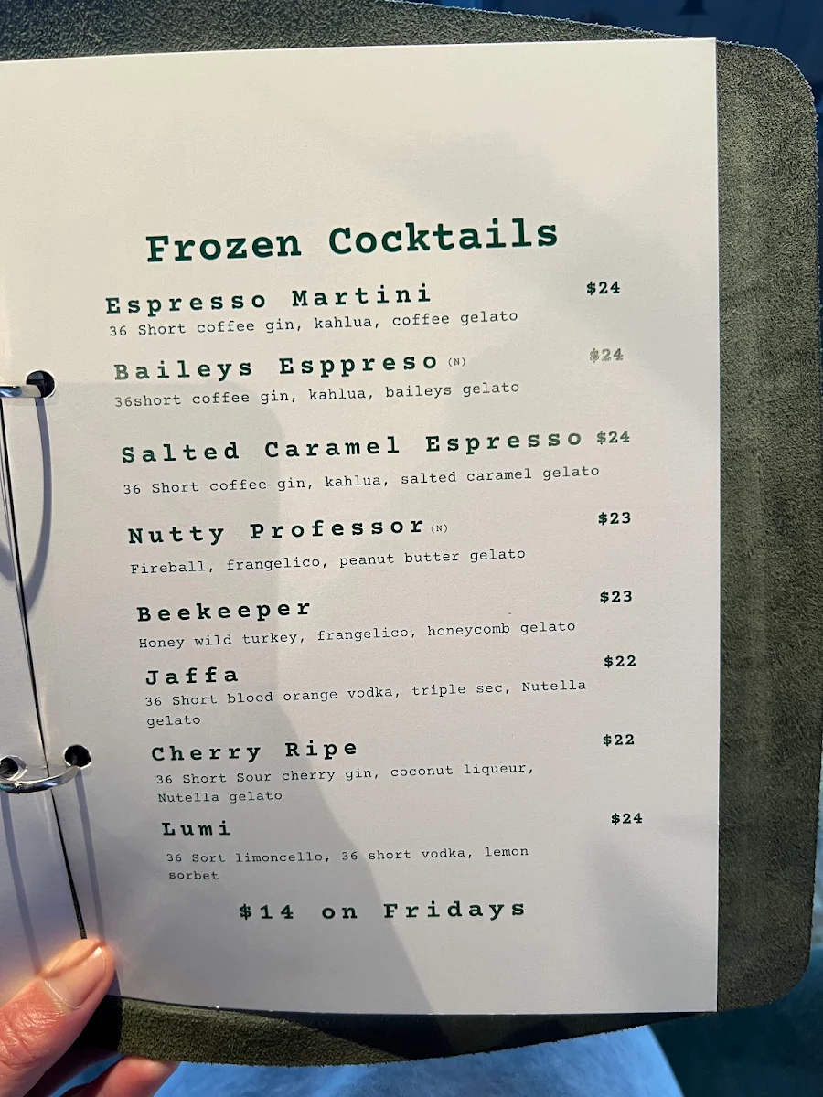 Menu, Burgerchino