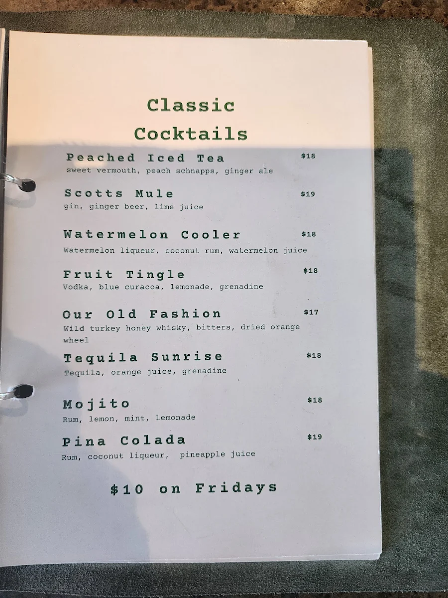 Menu, Burgerchino