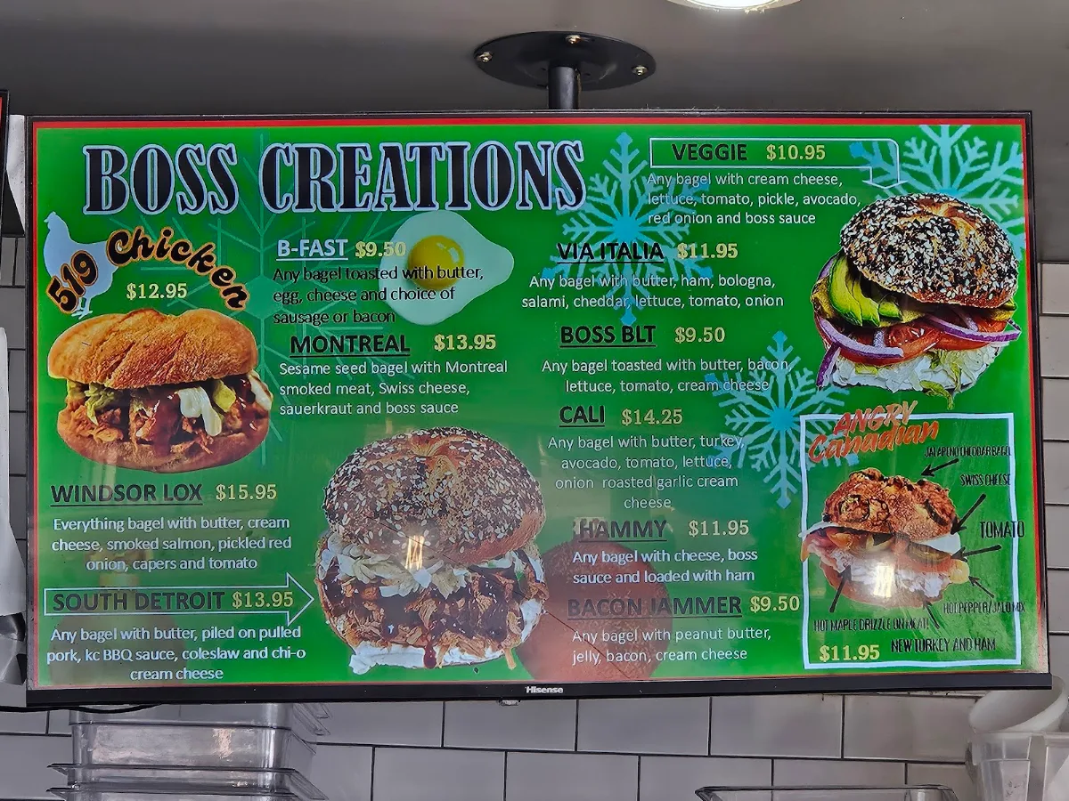 Menu, Boss Bagel
